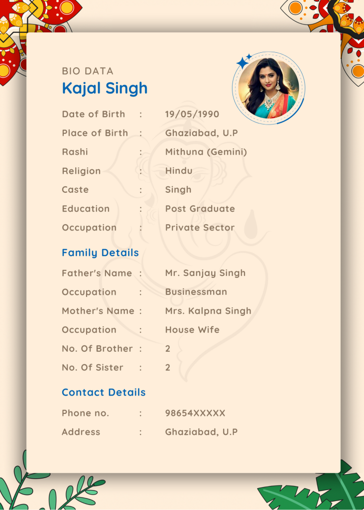 Latest Aqua Forest Biodata | Biodata for marriage