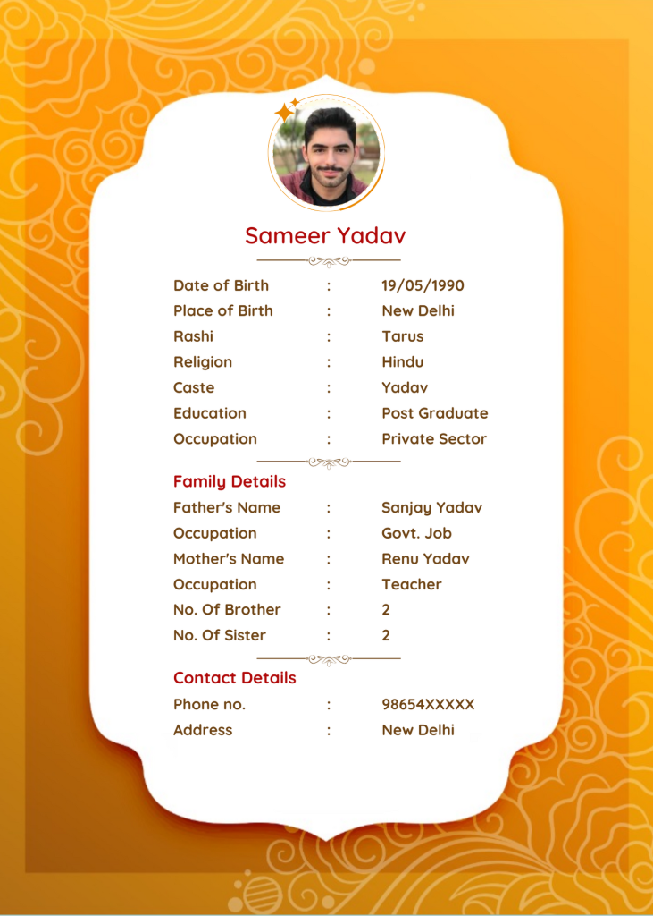 Latest Marriage Biodata | Biodata for marriage