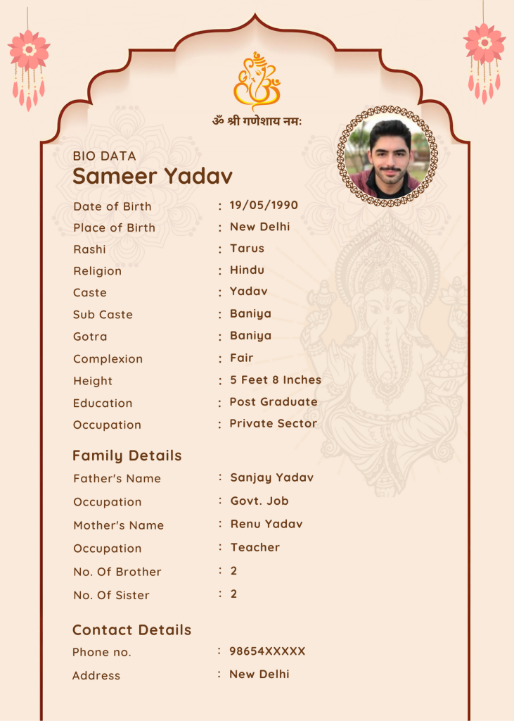 Gorgeous Biodata | Biodata for marriage